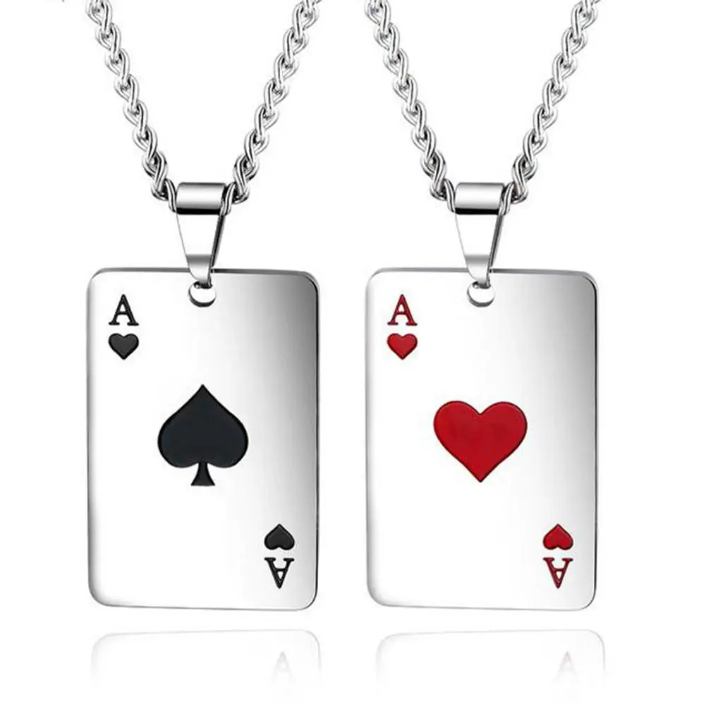 insert Kinematics donor Oamenii de Poker, Lucky Ace of Spades Pandantiv Colier Rosu Culoare Negru  de Bijuterii Avere Carti de Joc de Moda pentru Bărbați Bijuterii Punk R La  reducere! / Coliere & Pandantive \