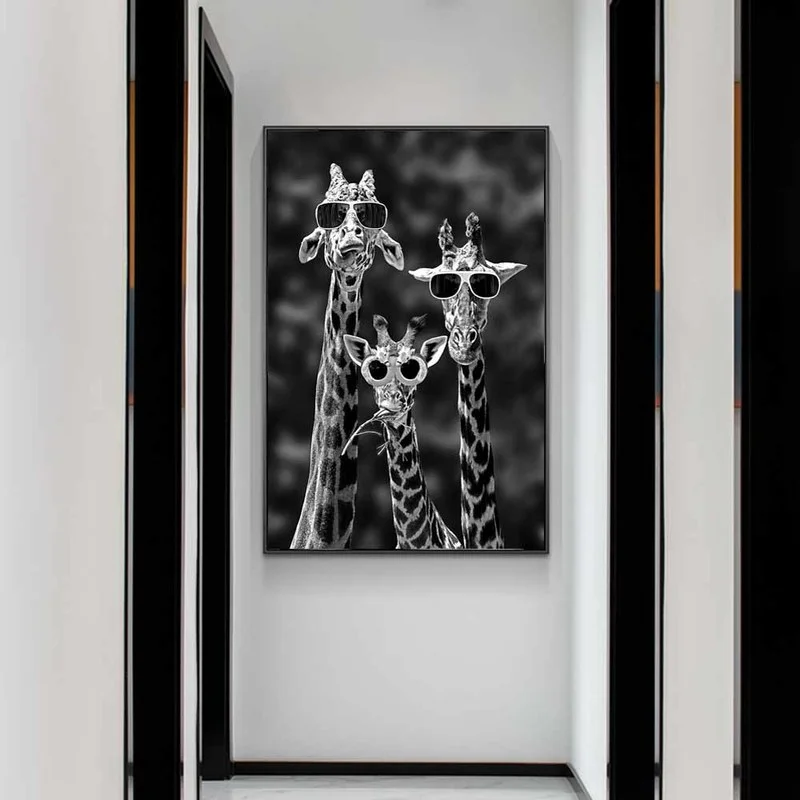 eruption bay Terrible Girafe cu ochelari de Soare de Arta Tablouri Canvas Alb Negru Animale  Amuzant și Postere de Imprimare Arta de Perete Poza pentru Living Decorul  Camerei La reducere! / Decor Acasă \ www.andub2b.ro